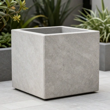 stone rect planter